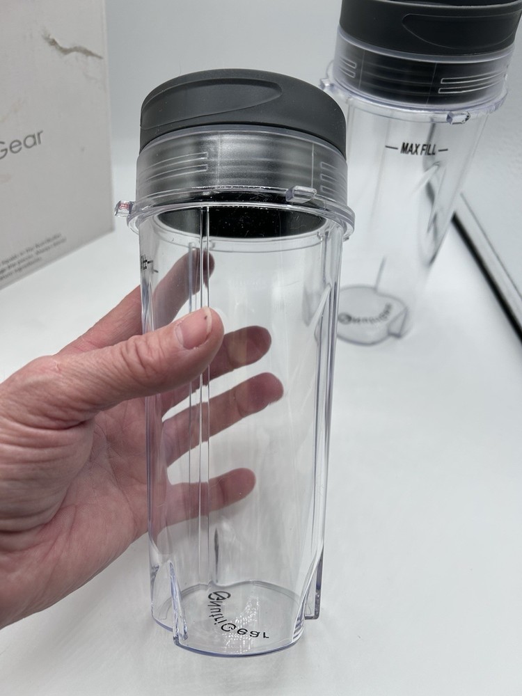 NutriGear Ninja 16 Oz. Replacement Cups Set Single Serve w/ Sip Lids 2 Pack