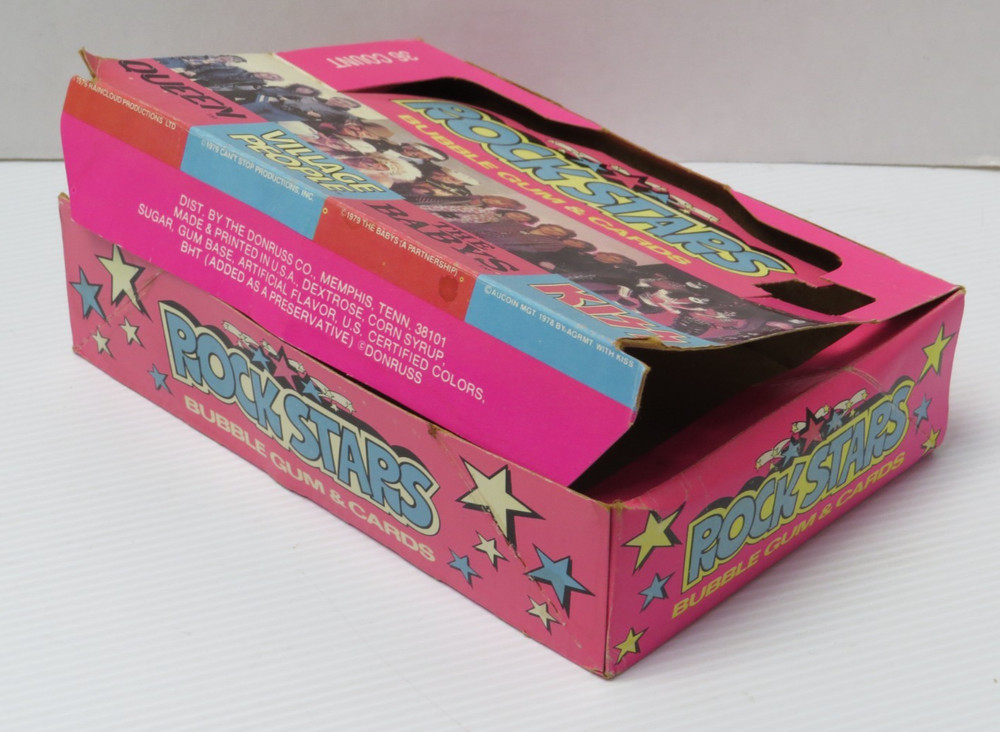 KISS DONRUSS ROCK STARS EMPTY BOX + 2 SEALED PACKS AUCOIN 1979