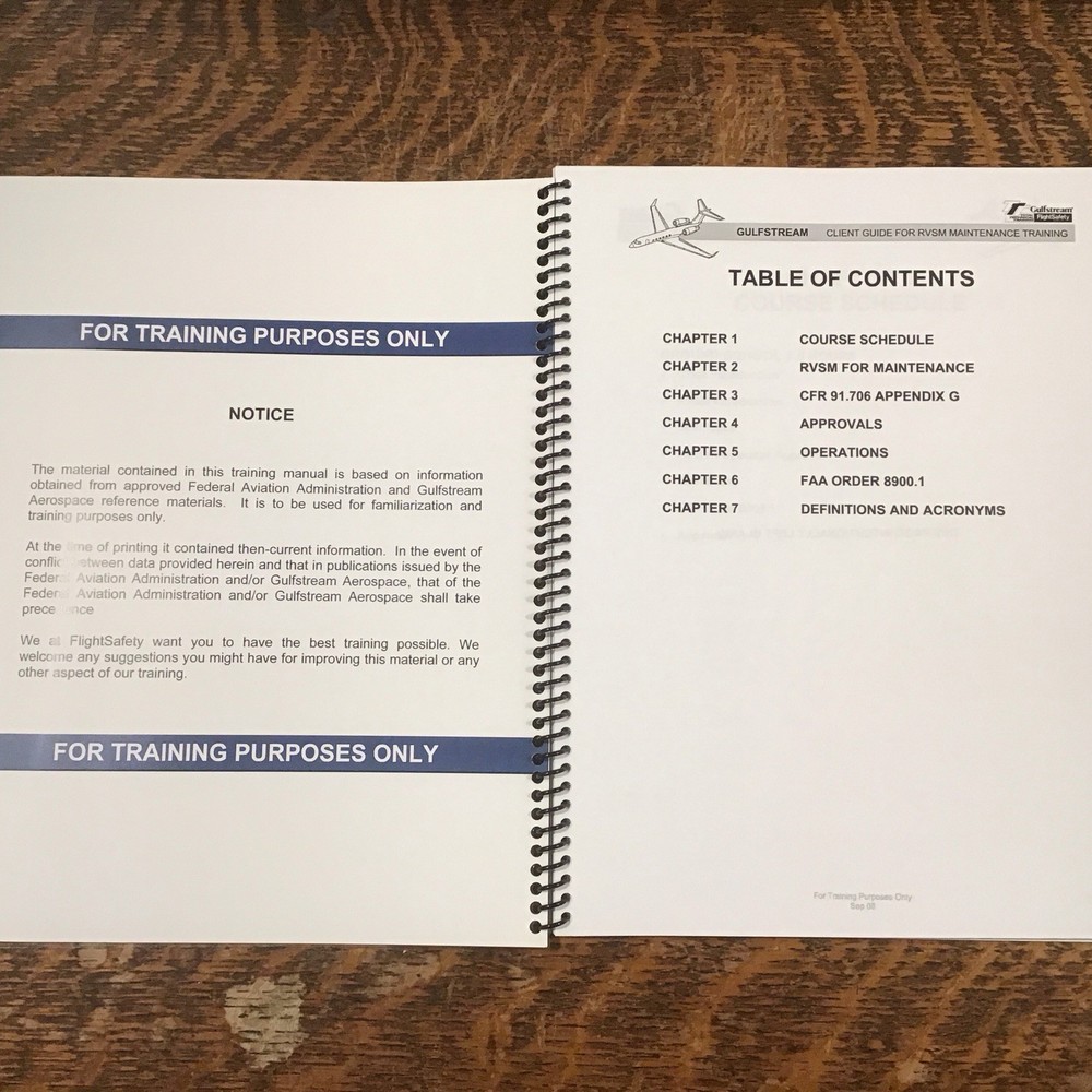 Gulfstream FlightSafety RVSM Client Guide Manual