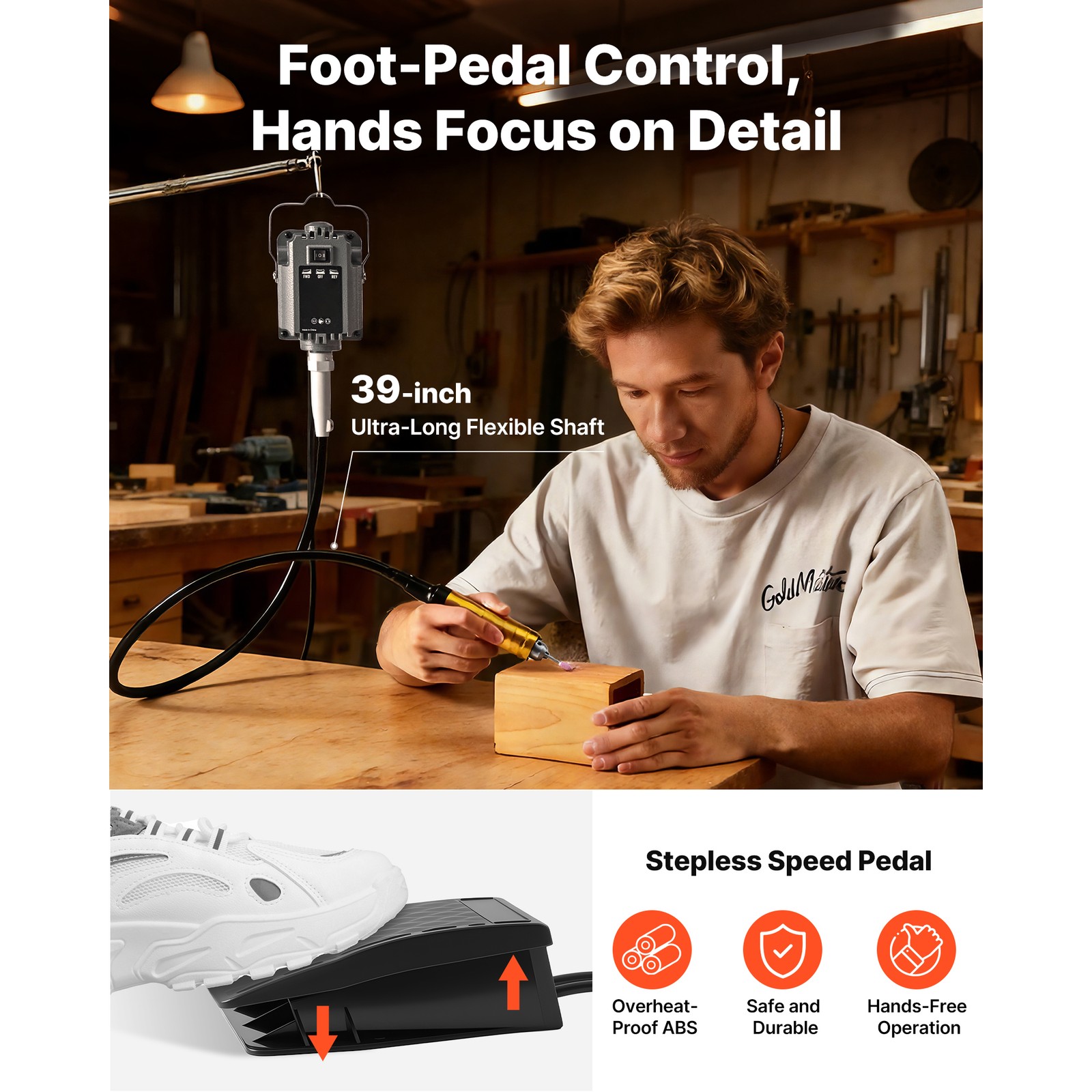 Uimoso 1200W Flex Shaft Grinder with 112 Accessories, 30000RPM Rotary Tool