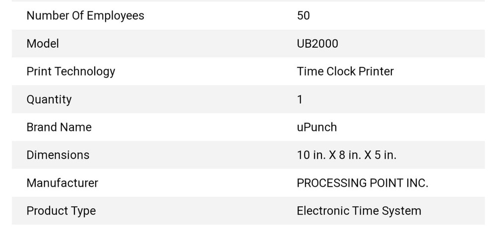 UPunch™ UB2000 Electronic Calculating Punch Card Time Clock Bundle
