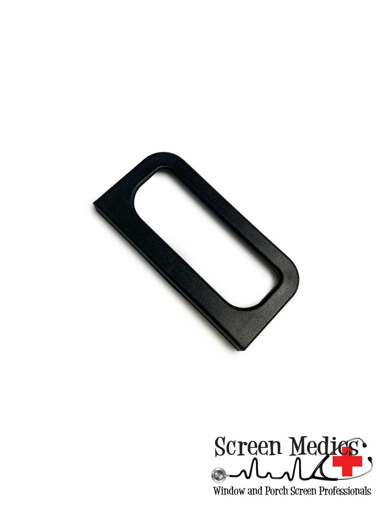 100 Pack - Wide Hollow Pull Tabs for Window Screens - Black / Clear