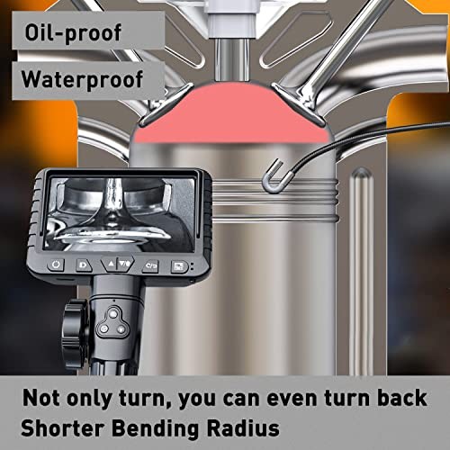 Two-Way Articulating Borescope with Light, Video Industrial Endoscope