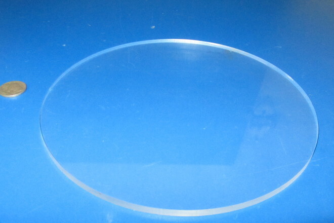 1/4" (.220") Thick x 8.0" Diameter Acrylic Circle Disc Clear