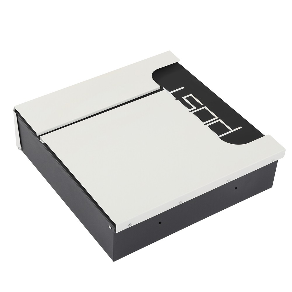 Rectangular Post Box Large Letter Mail Box Steel Lockable Wall Mount Mailbox New