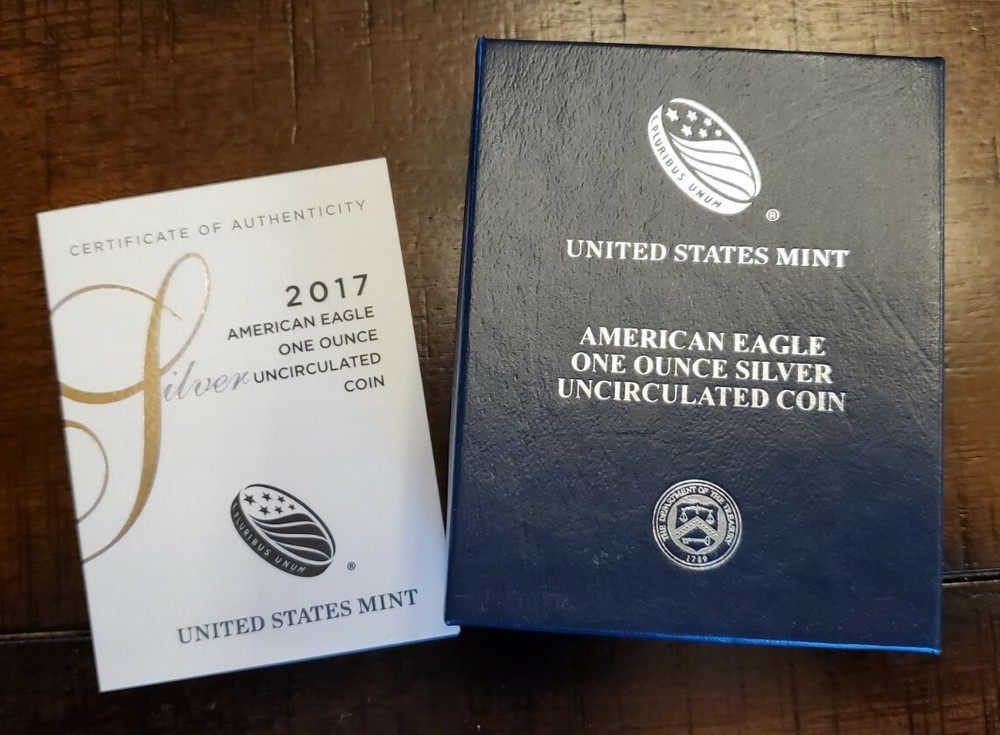 2017-W Uncirculated $1 American Silver Eagle Box & COA | No Coin