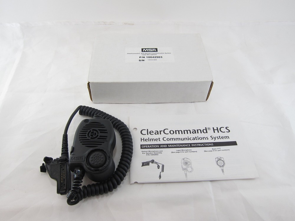 NEW MSA 10042903 ClearCommand HCS Helmet Communications System Lapel Microphone