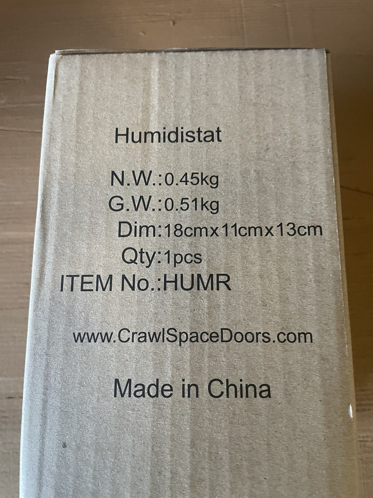 Crawl Space Humidistat Fan Controller System