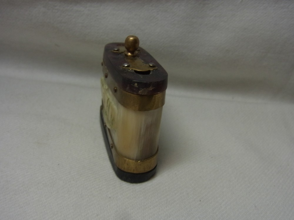 Snuff Box Horn Brass Antique German #E1