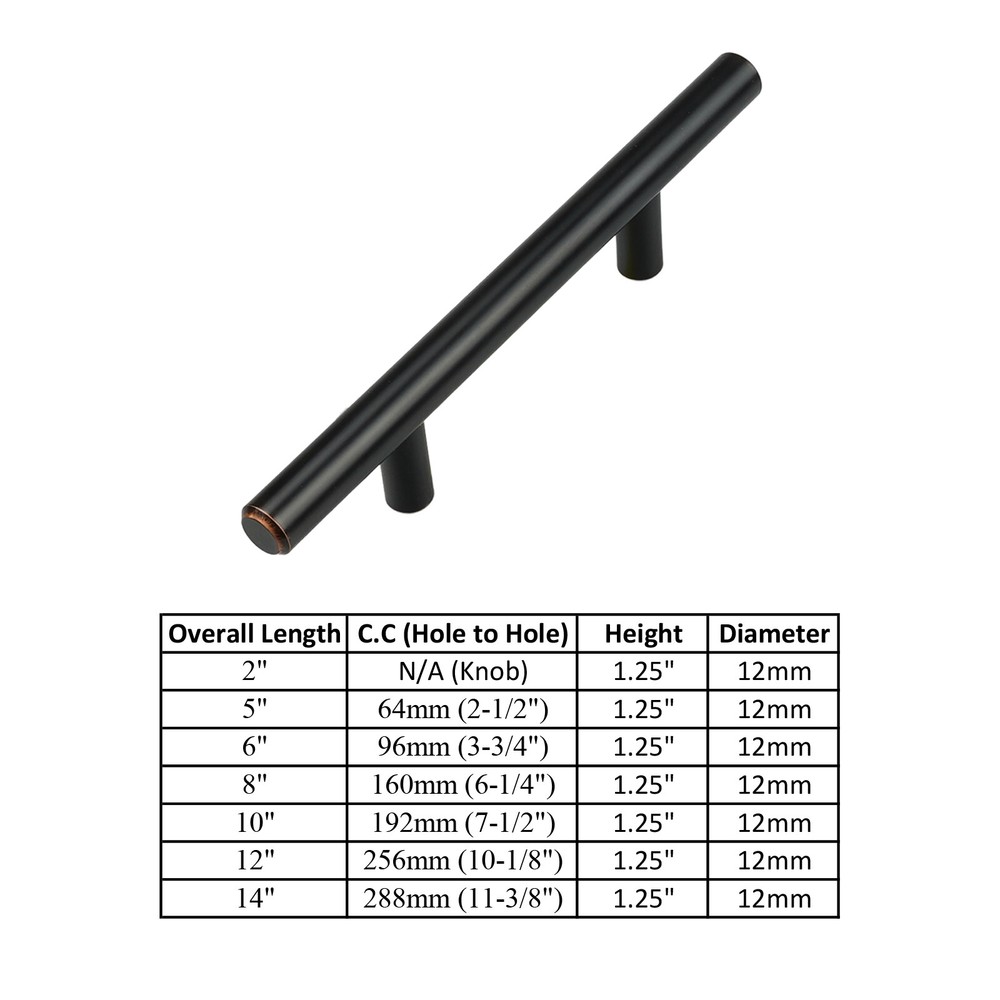 Solid Oil Rubbed Bronze Kitchen Cabinet Handles Drawer Pull Knob Stainless Steel