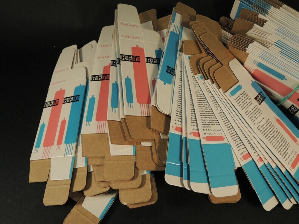 10 x RFT BLANK CARTON BOX for Audio Tubes ECC83 ECC803S E188CC ECC85 EF86