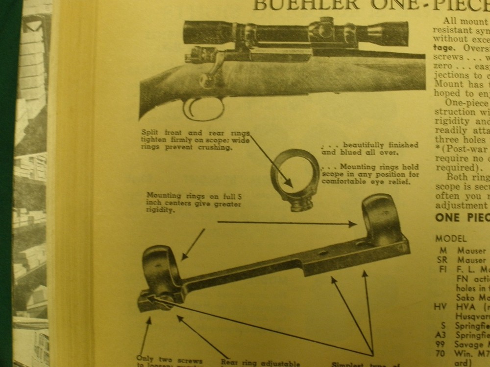 BUEHLER code 22 base & 1" ring set for short action REMINGTON 722 & 700