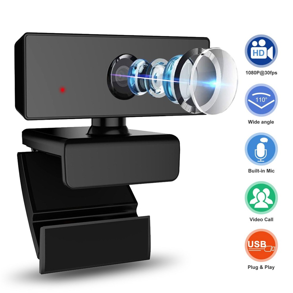 Full HD 1080P USB Webcm Light Correction Noise Canceling Mic Fixed focus Camera