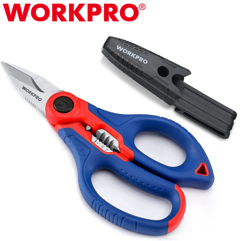 WORKPRO 6.4-INCH Stainless Electricians Scissors Professional Electrician Shears