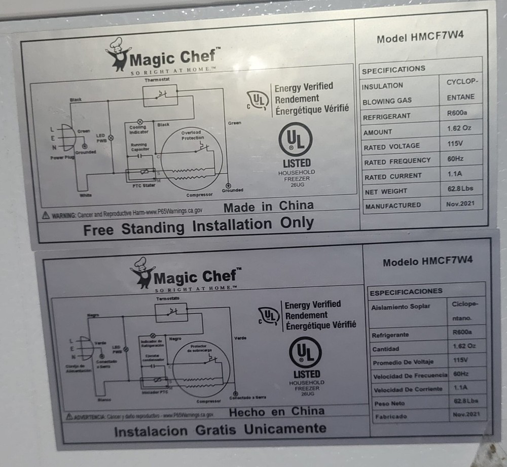 Magic Chef 5.0 Cu. Ft. Chest Freezer In White