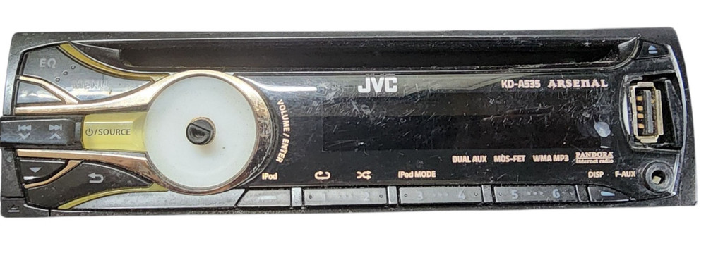 JVC KD-A535 ARSENAL CD FACEPLATE ONLY REPLACEMENT MISSING VOLUME KNOB