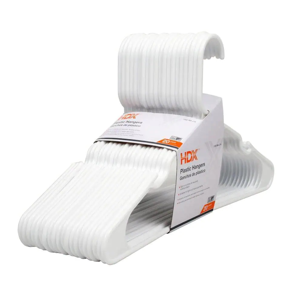 White Plastic Hangers (20-Pack)