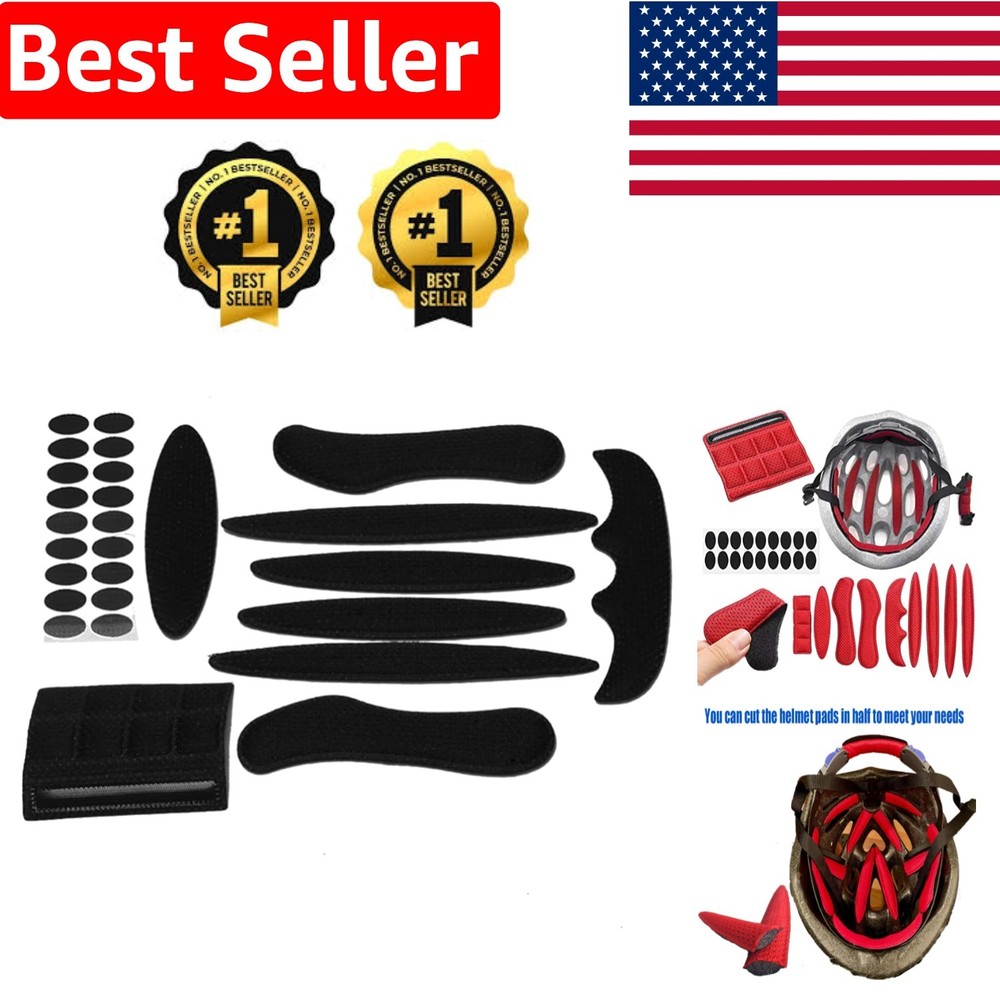 Durable Bicycle Helmet Padding Kit - 9 Replacement Cushions for All Helmets