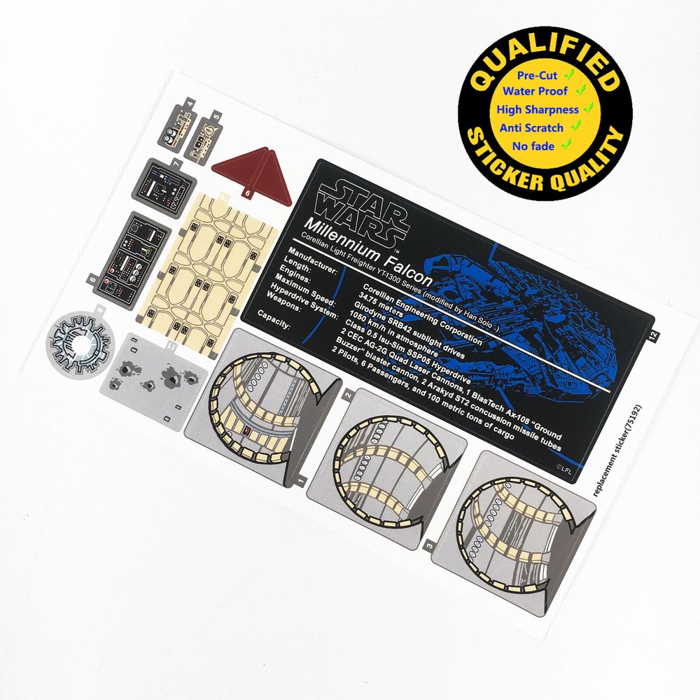 Replacement sticker for set 75192 Precut sticker