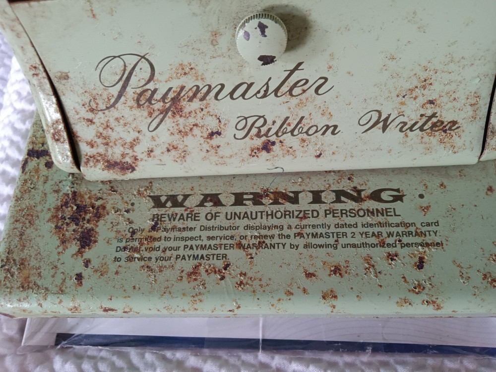Paymaster Ribbon Writer Series 8000-No Key.