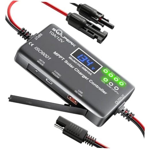 MPPT 10A 12V Solar Charge Controller with LCD Display, Solar Panel Charge