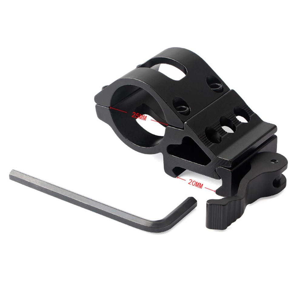 Tactical 1" Offset Picatinny Weaver Rail Mount for Flashlight With Quick Release