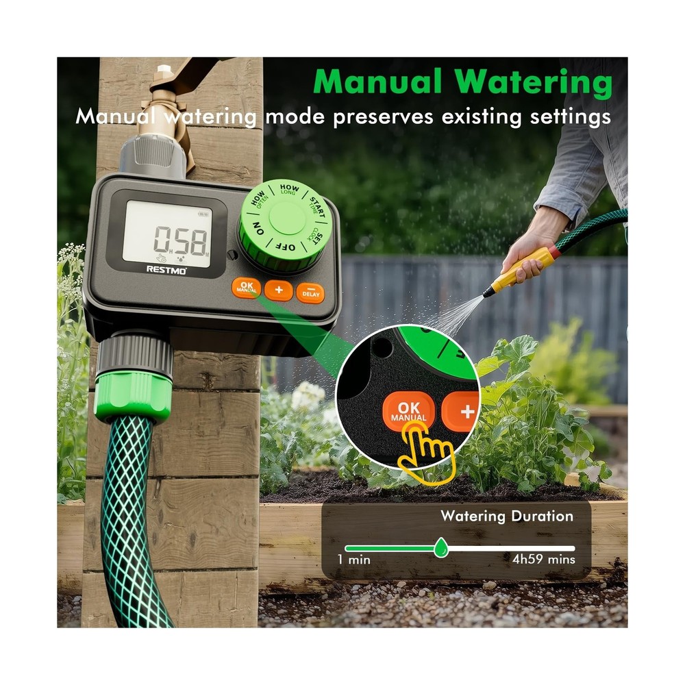 RESTMO Sprinkler Timer, Programmable Water Timer for Garden Hose, A... Fast Ship