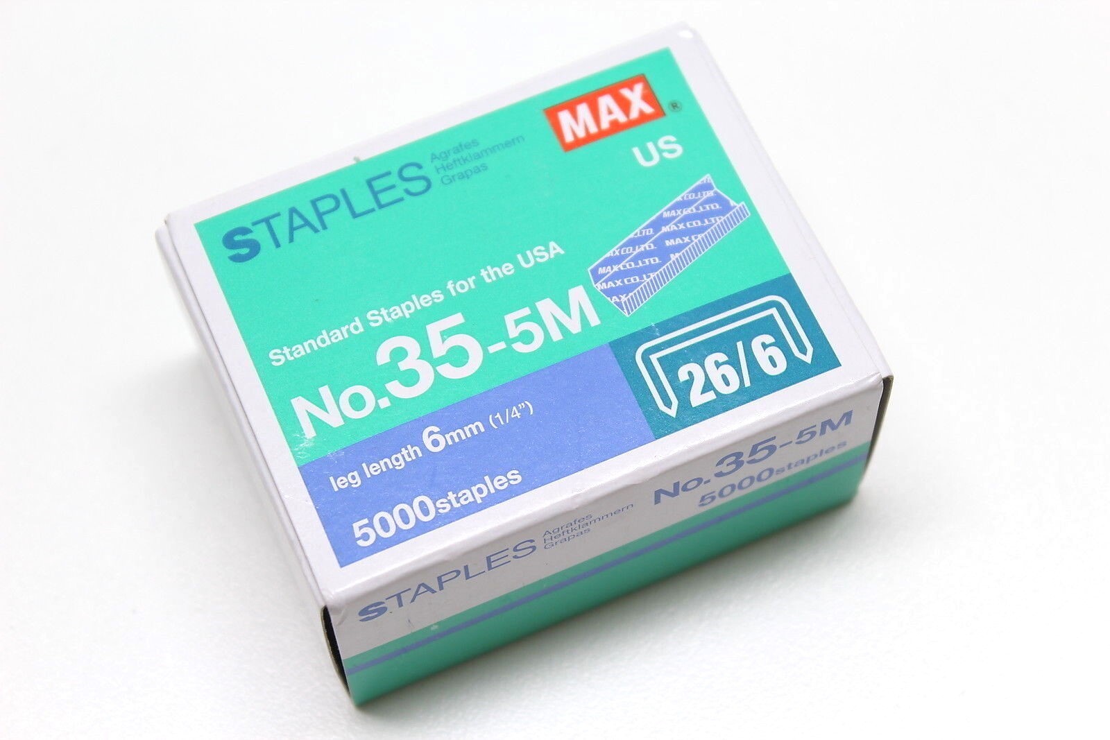 FLAT CLINCH STAPLER & 5,000 STAPLES, MAX HD-50F Perfect for Coin Flips & Collect