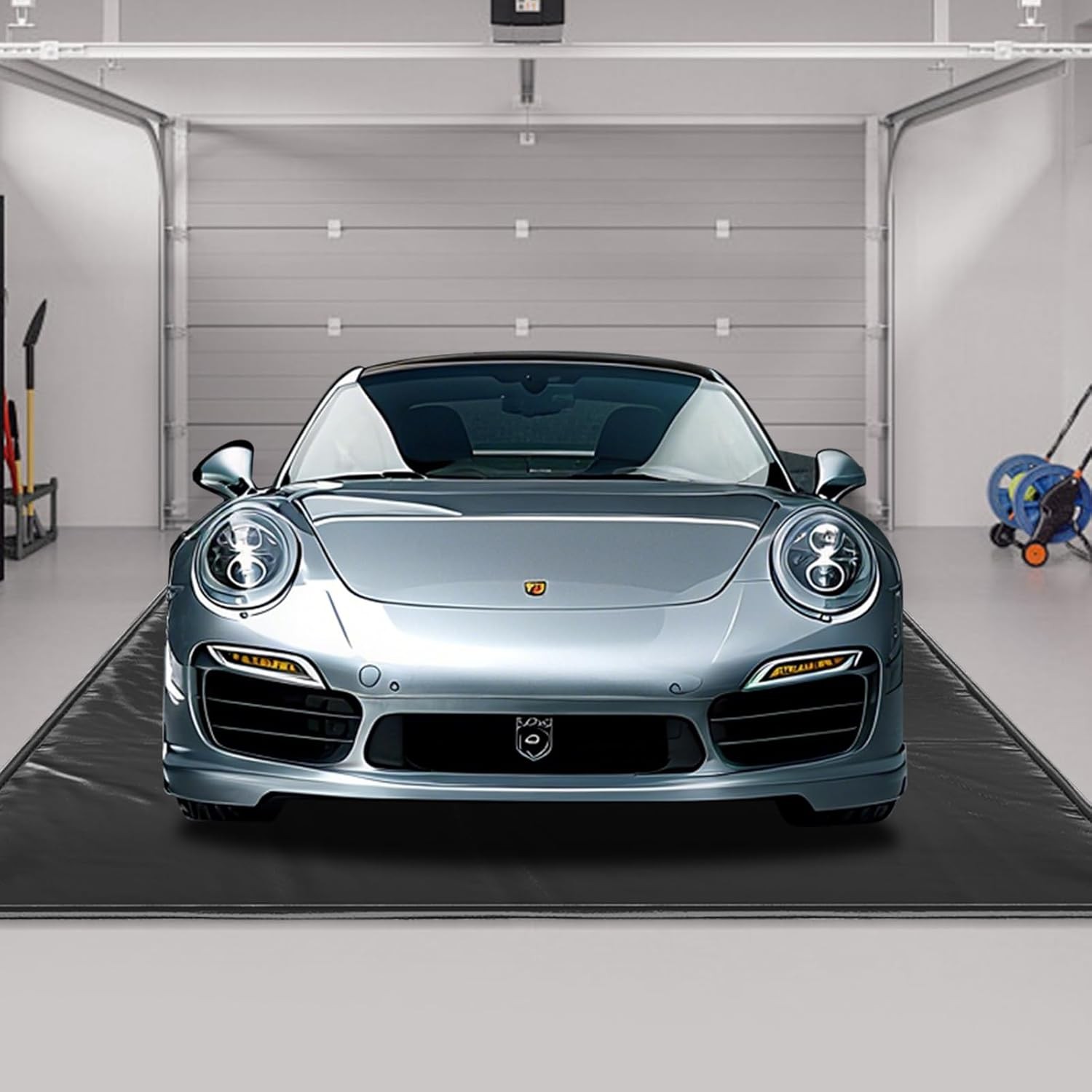 MOPHOTO Containment Garage Floor Mat Under Car HeavyDuty WaterproofGarage Carpet