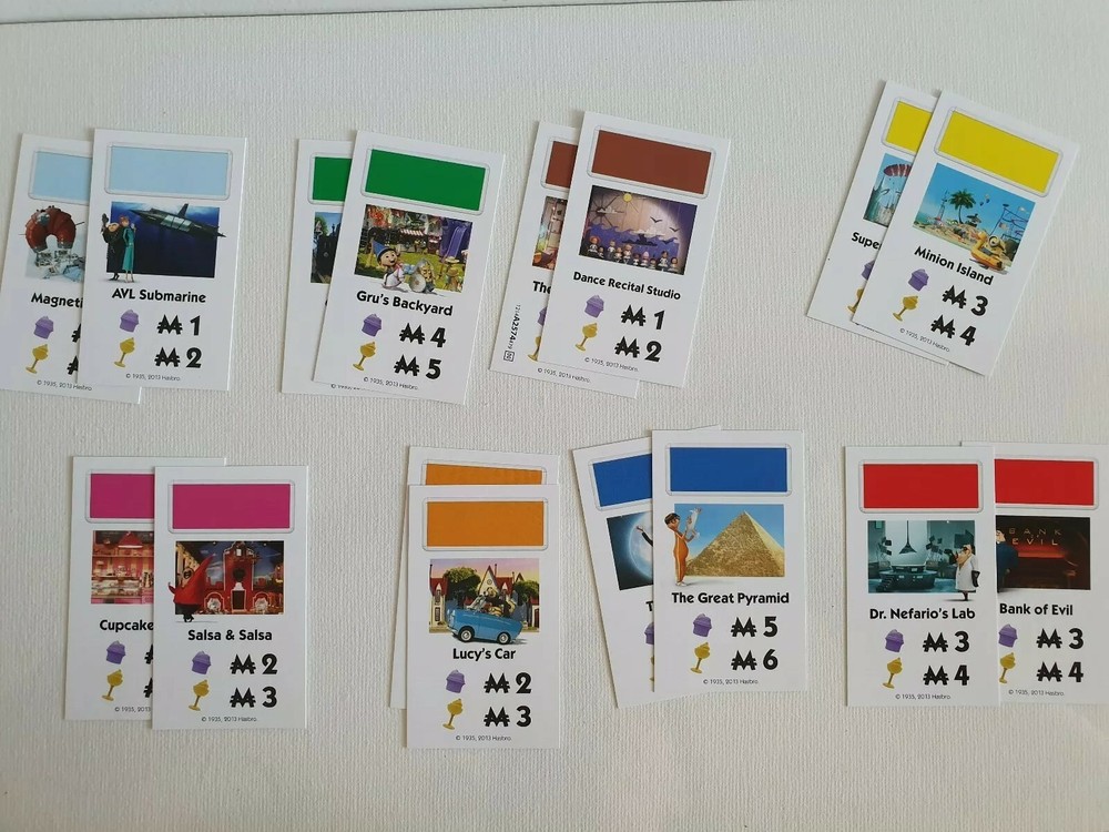 MONOPOLY Despicable Me MINION Replacement PROPERTIES Complete