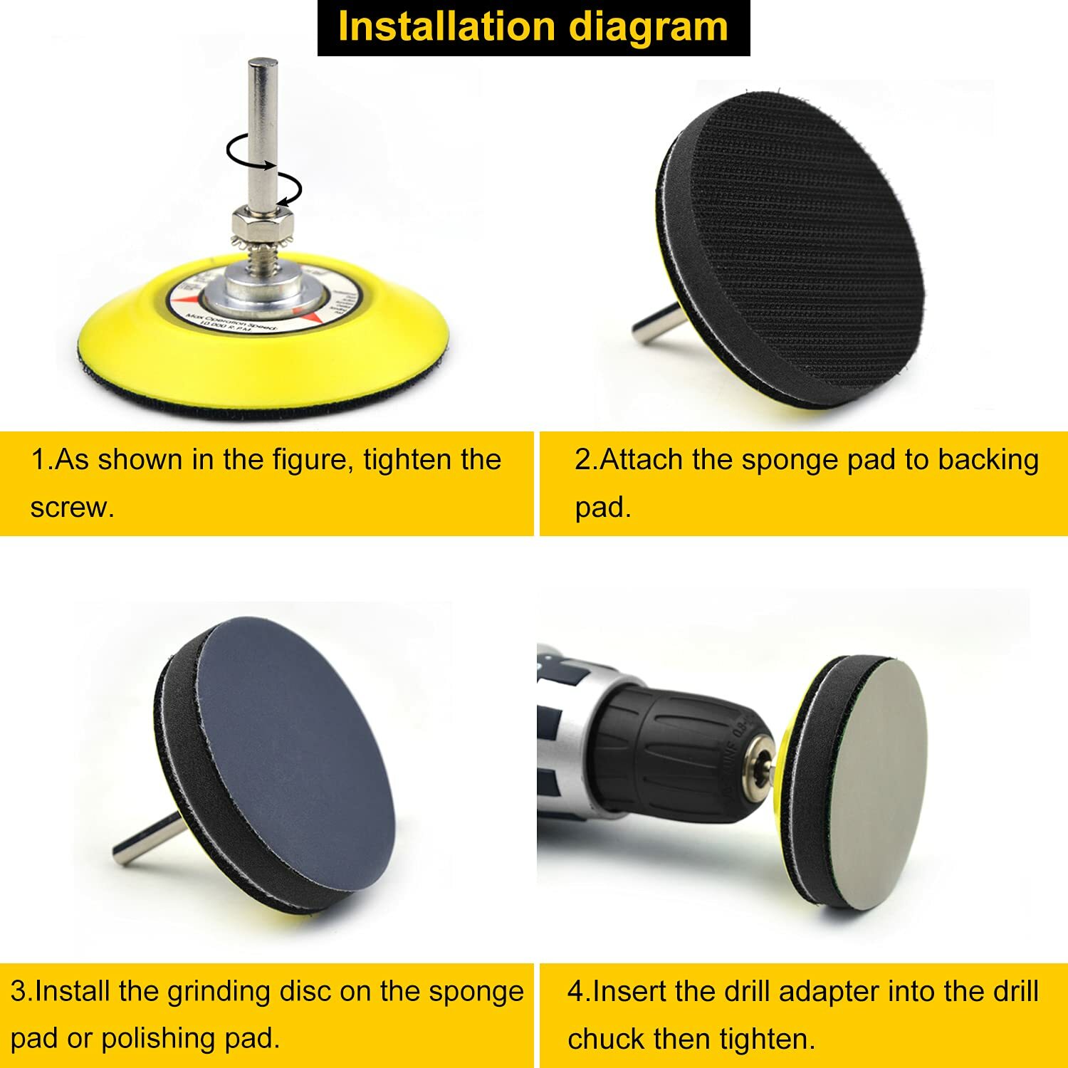 102x 3 in Sanding Discs 800-5000 Grit for Drill Wet Dry Hook Loop Sandpaper Pads