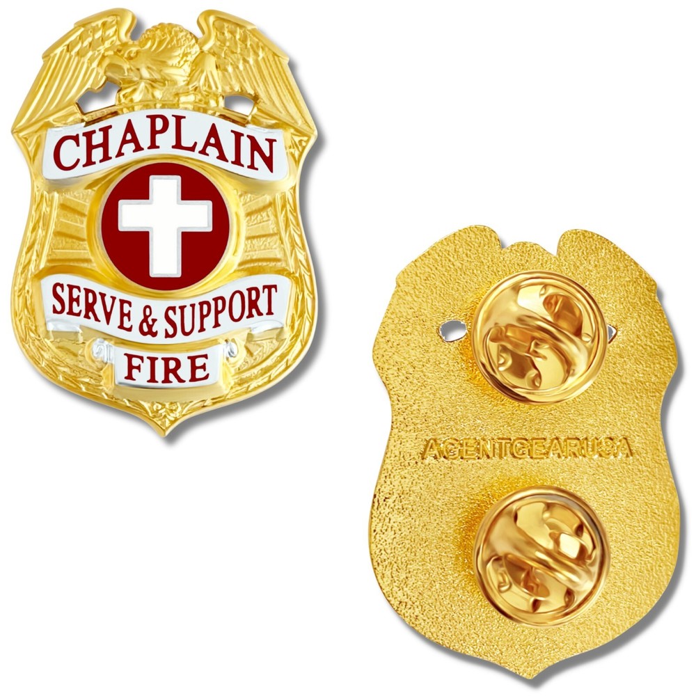 Fire Chaplain Serve & Support - First Responder - Mini Badge Pin