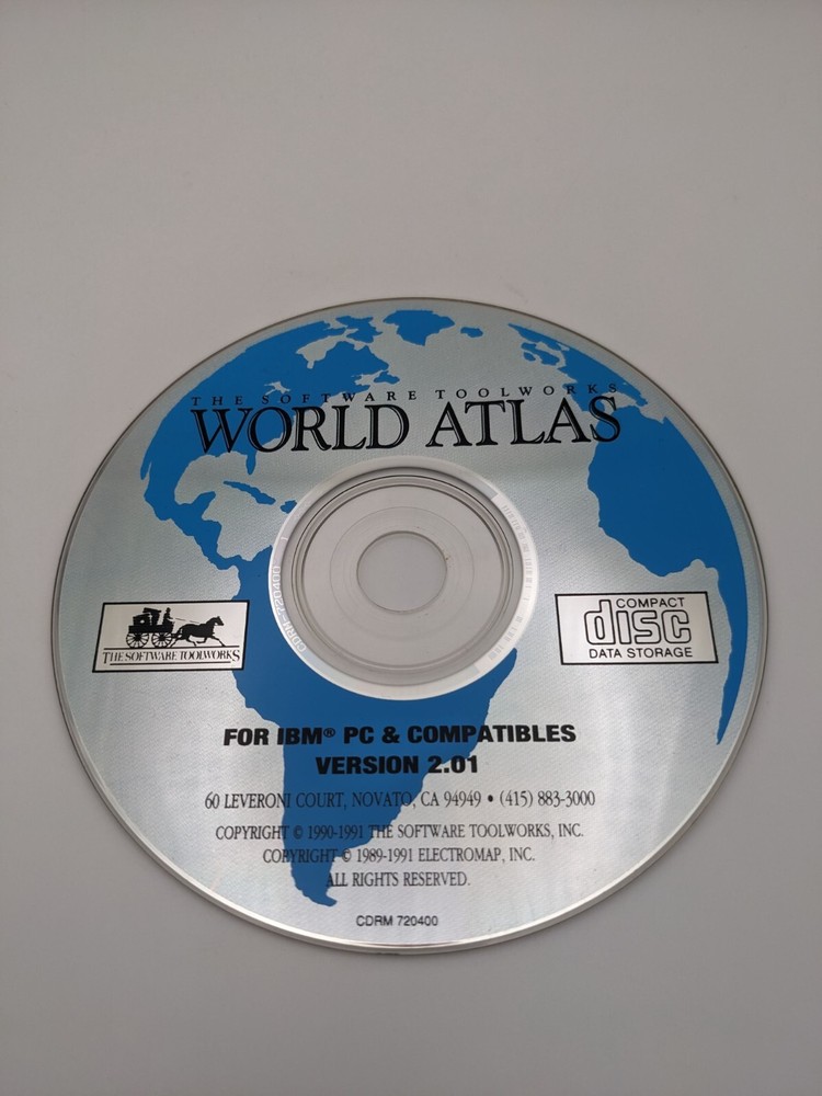 The Software Toolworks World Atlas Software CD