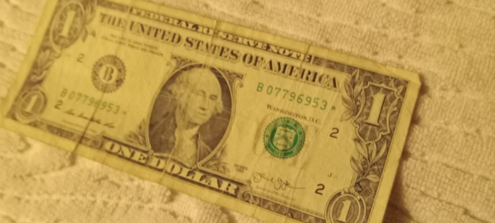 US paper money error note duplicate 2013 $1* star note B08599611* + flipper?