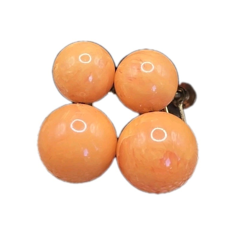 Vintage Butterscotch Bakelite Screw Back Drop Earrings