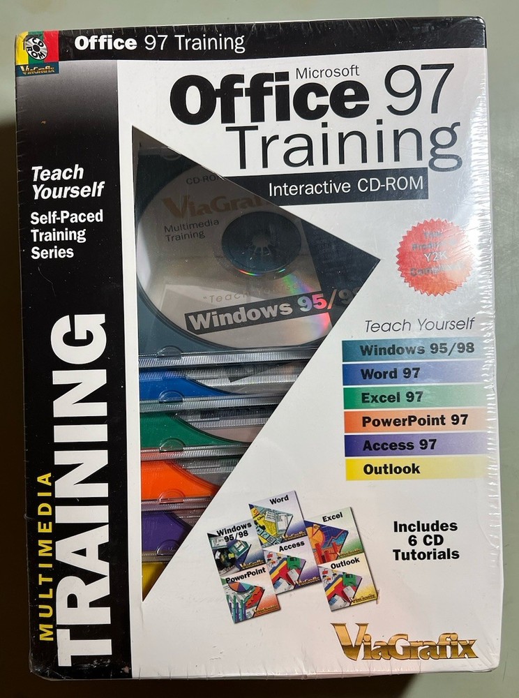 Microsoft Office 97 Training Interactive CD-ROM Y2K ViaGrafix - Sealed
