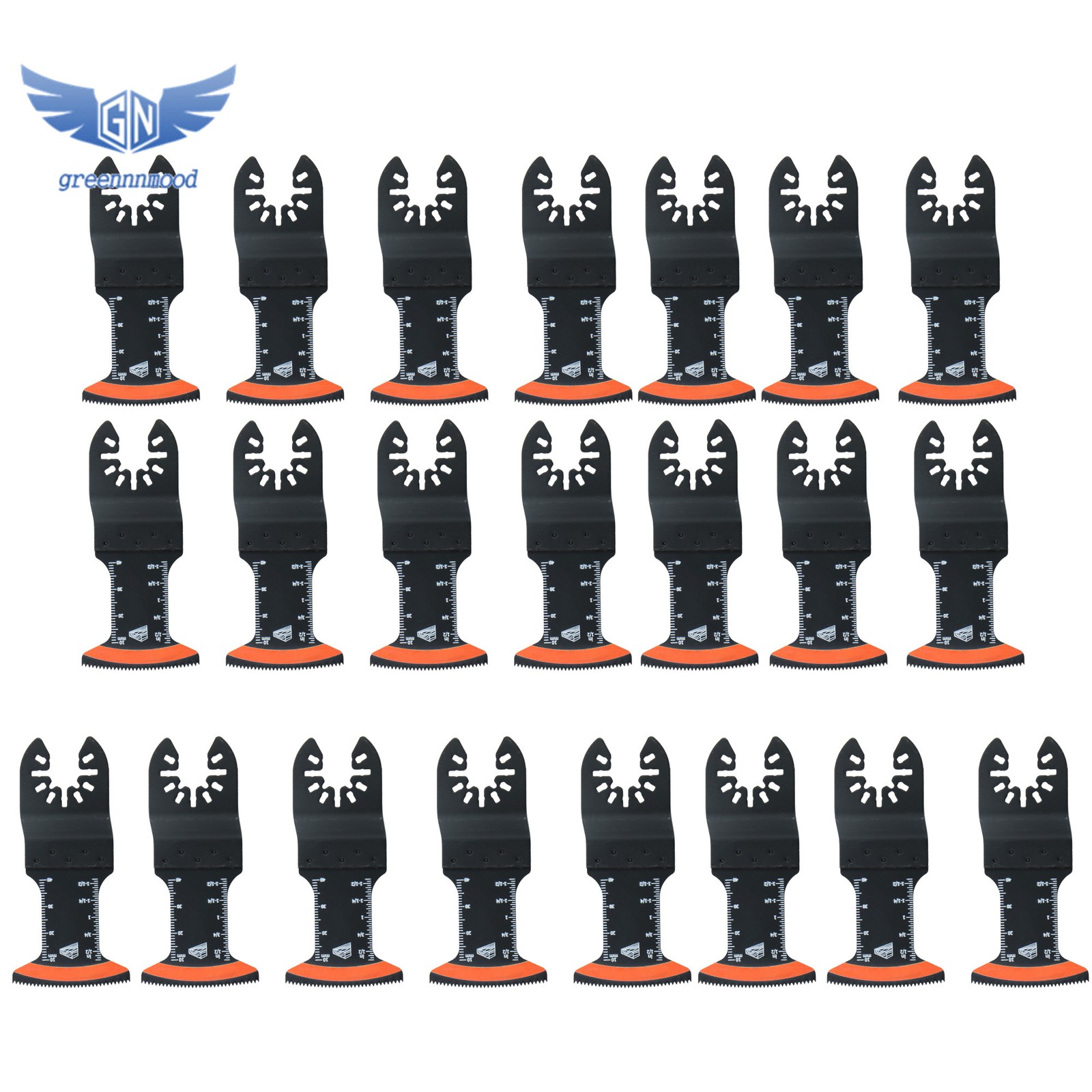 50Pack Titanium Oscillating & Curved Edge Oscillating Saw Blades for Metal Wood