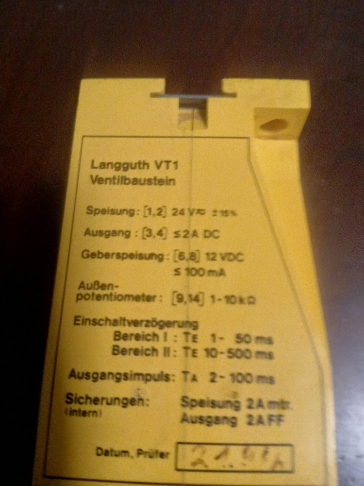 TURCK LANGGUTH VT1 PROGRAMMABLE TIMER, 24VDC