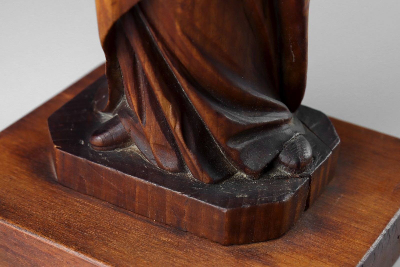 Antique 19th Century Carved Wood Virgin Mary Madonna & Child Statue Sculpture