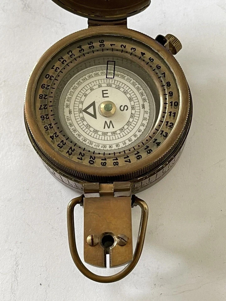 Solid Brass Engineer Survey Prismatic Compass With Leather Case
