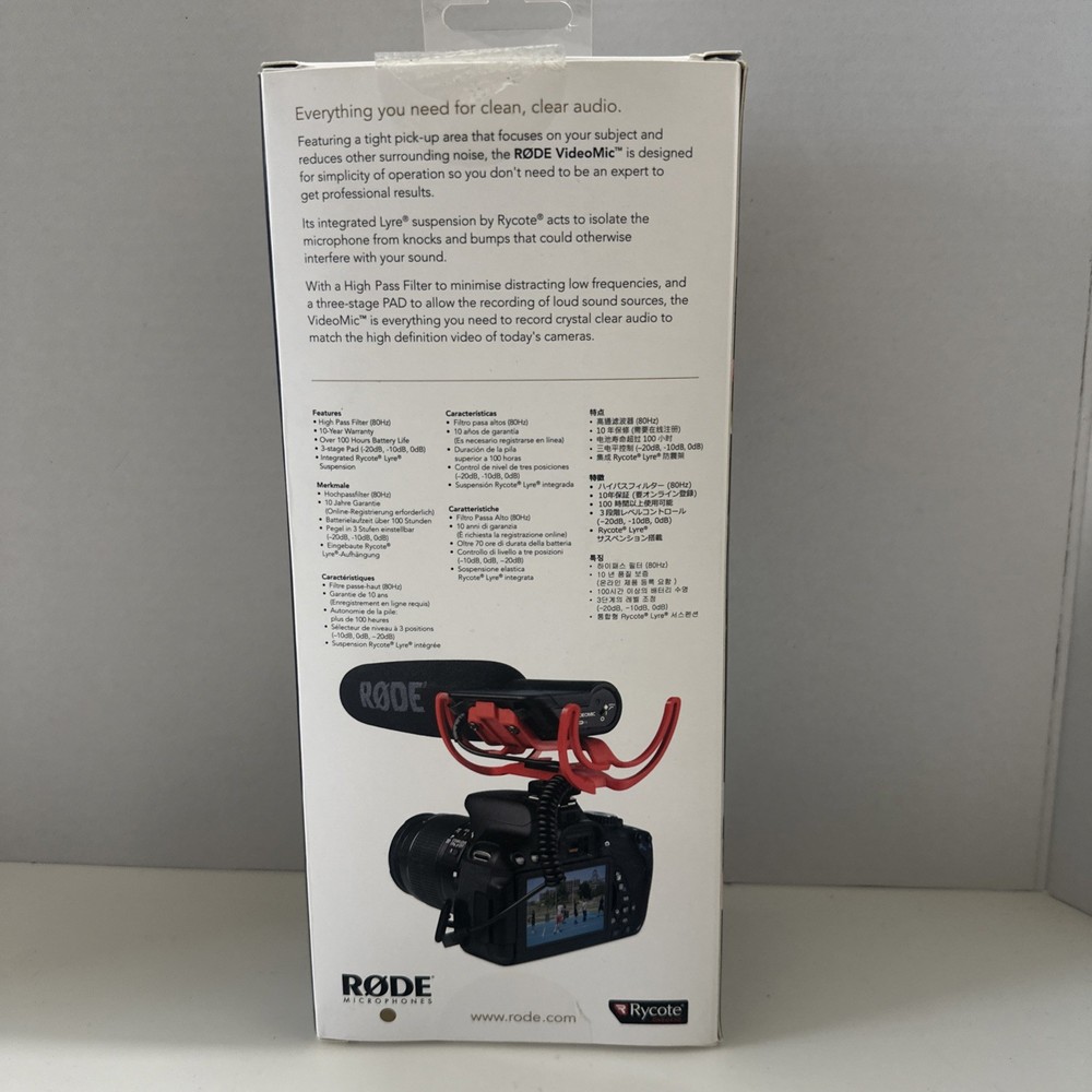 Rode RODVIDEOMIC Condenser Cable Professional Microphone Preowned