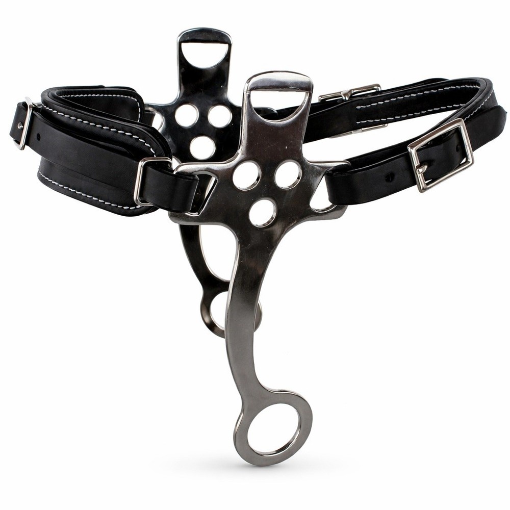 Horse Bit Adjustable Black Leather Padded Training Bitless Hackamore 35RT01