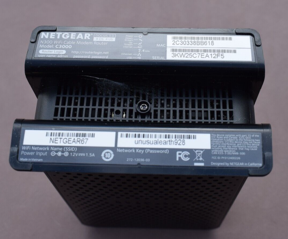Netgear N300 WiFi Modem Router Xfinity Time Warner Cable