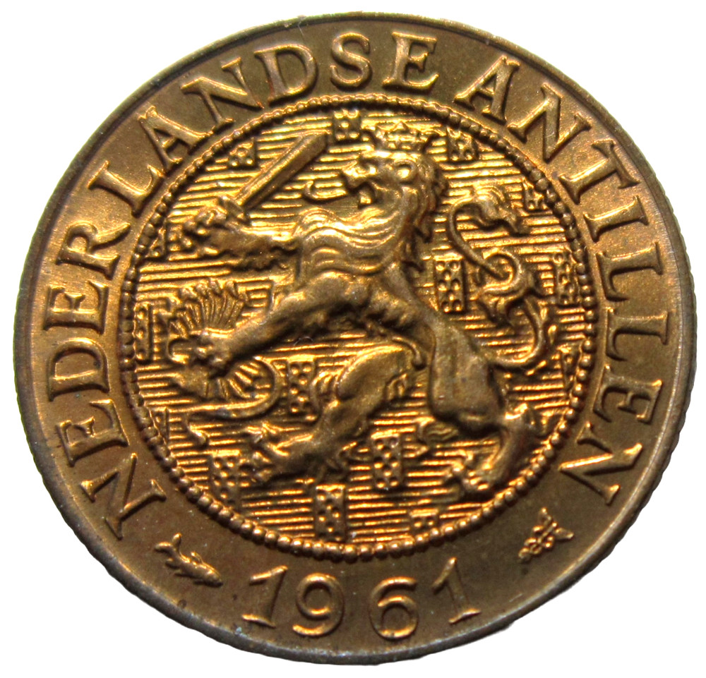NETHERLANDS ANTILLES. 1 CENT, 1961.  UNCIRCULATED.