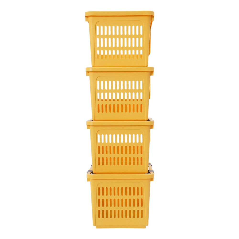 4 Tier Stackable Plastic Bins For Organizing Food, Kitchen & Bathroom Essentials