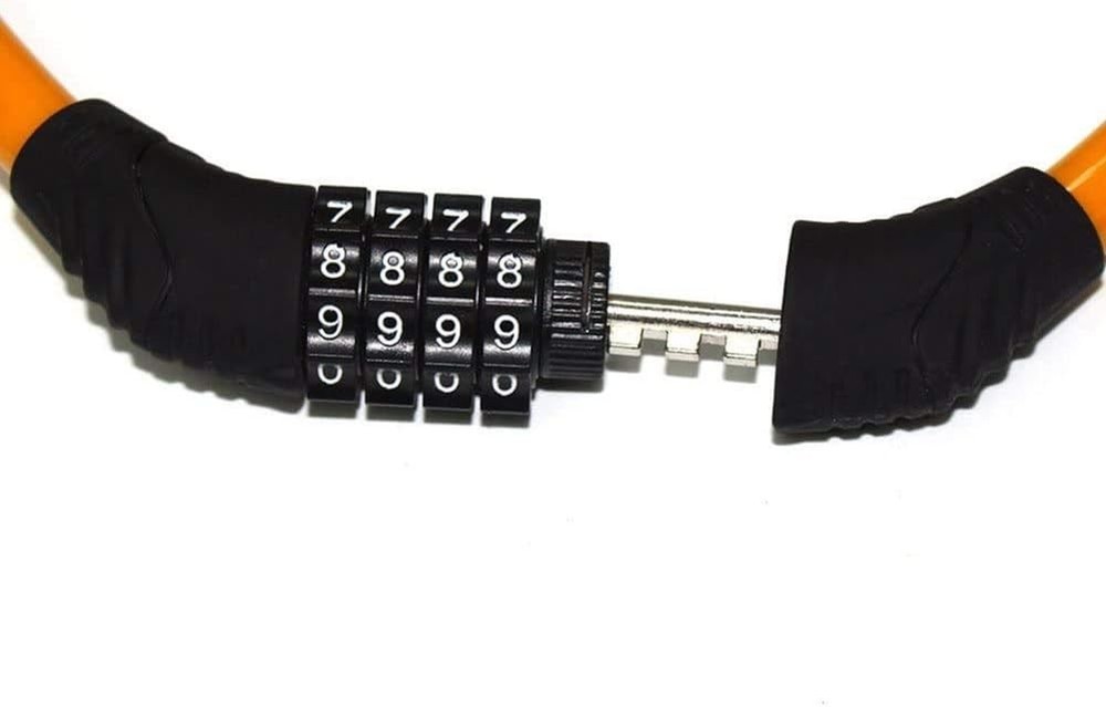 Durable 4-Digit Resettable Bike Lock - Lightweight, Scratch-Proof Security Cable
