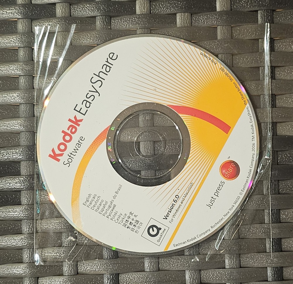 Kodak EasyShare Software v6.0 PC/Mac CD VG+ c.2006 • Disc Only No Camera