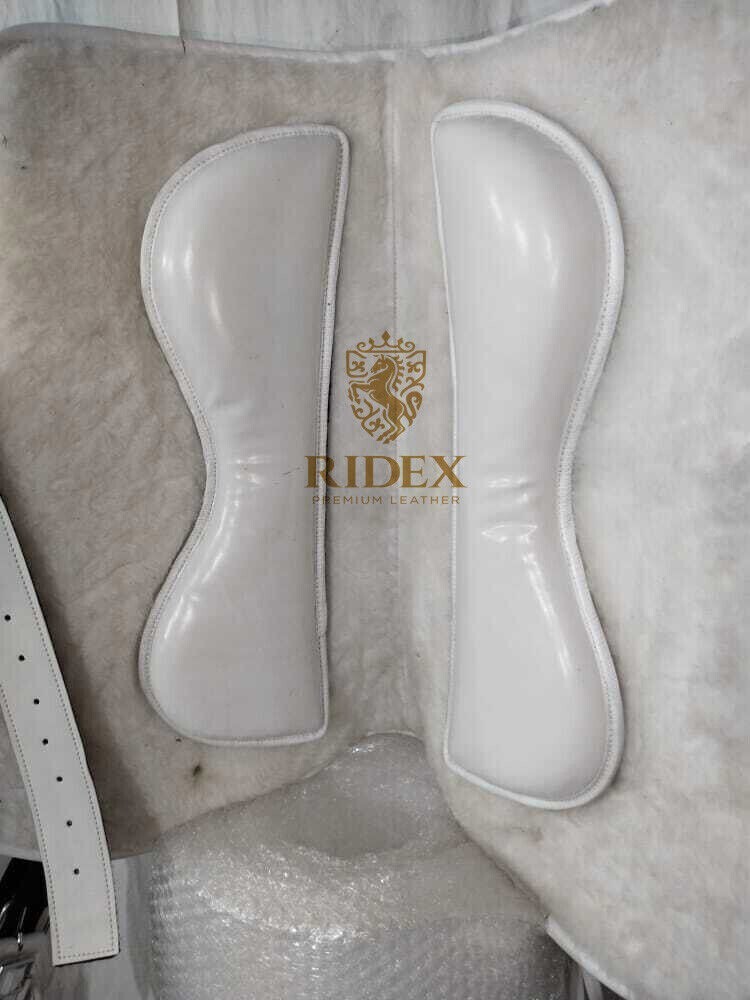 White Synthetic Treeless Western style with Extra Panel 15".