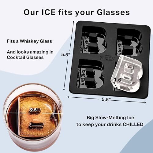 Customized Letter B Monogram Ice Cube Mold - Silicone Ice Cube Mold Trays wit...