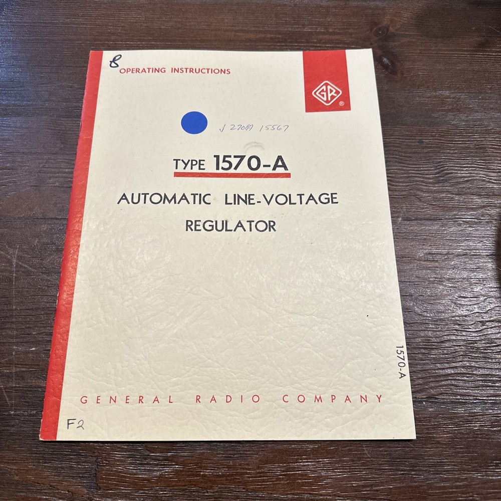 General Radio Type 1570-A Automatic Line-Voltage Regulator Operating 1961